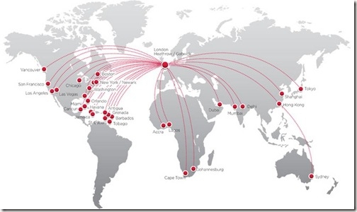 Virgin Atlantic route map