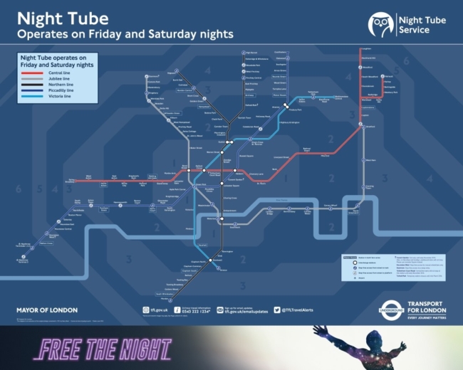 Night Tube map