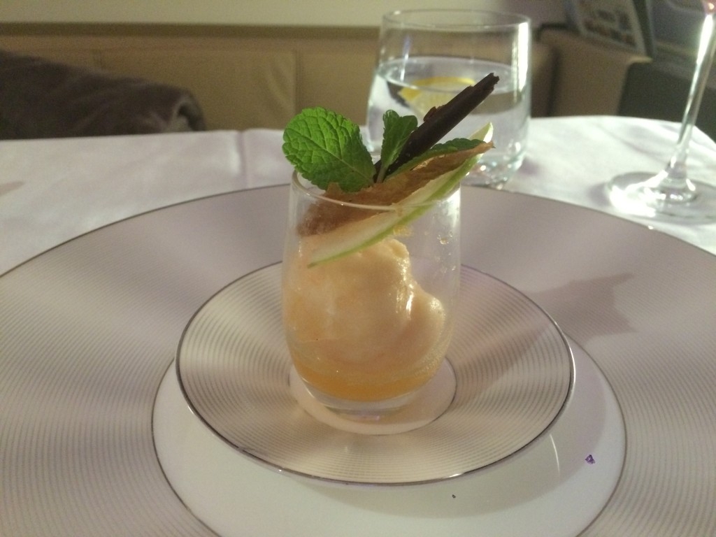 Etihad A380 First Class Apartment food