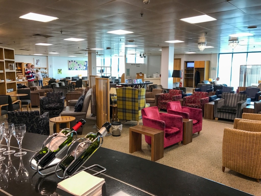 Review British Airways Terraces lounge newcastle wine armchairs