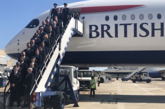 BA A350 Arrival event cabin crew